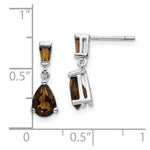 Load image into Gallery viewer, 14K White Gold Smoky Quartz Dangle Post Earrings
