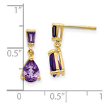 Load image into Gallery viewer, 14K Yellow Gold Amethyst Dangle Post Earrings, 1.2-Carat Gemweight
