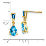 Load image into Gallery viewer, 14K Yellow Gold Blue Topaz Dangle Post Earrings
