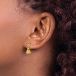 Load image into Gallery viewer, 14K Yellow Gold Citrine Dangle Post Earrings
