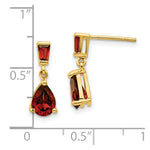 Load image into Gallery viewer, 14K Yellow Gold Garnet Dangle Post Earrings
