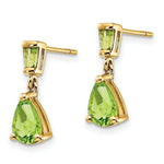 Load image into Gallery viewer, 14K Yellow Gold Peridot Dangle Post Earrings
