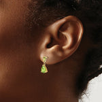 Load image into Gallery viewer, 14K Yellow Gold Peridot Dangle Post Earrings
