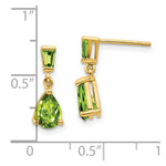 Load image into Gallery viewer, 14K Yellow Gold Peridot Dangle Post Earrings
