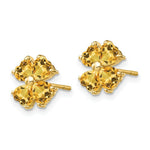 Load image into Gallery viewer, 14K Yellow Gold Heart-shaped Citrine Flower Post Earrings 1.62-Carat tw
