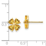 Load image into Gallery viewer, 14K Yellow Gold Heart-shaped Citrine Flower Post Earrings 1.62-Carat tw
