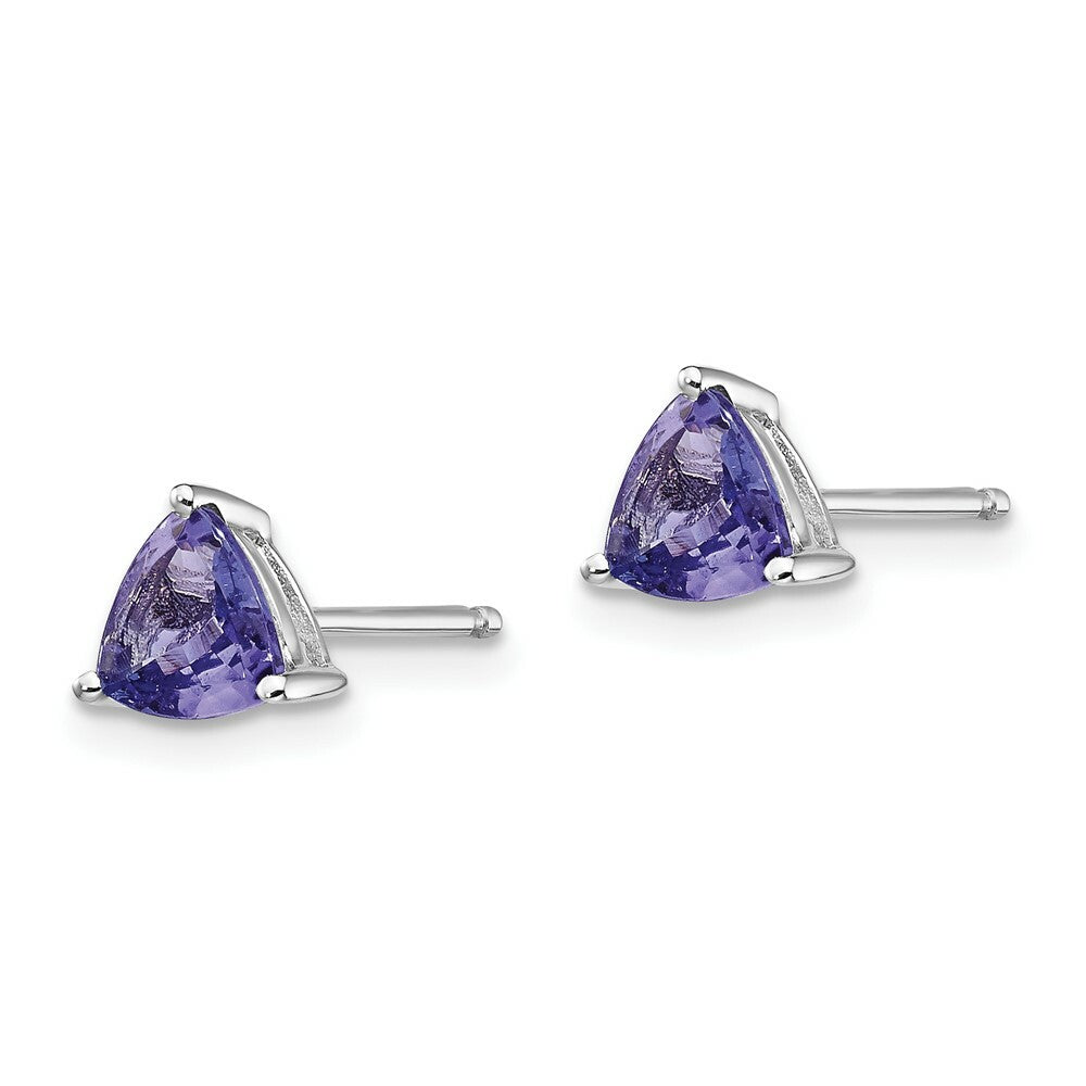 14K White Gold Tanzanite Post Earrings 1.1-Carat tw