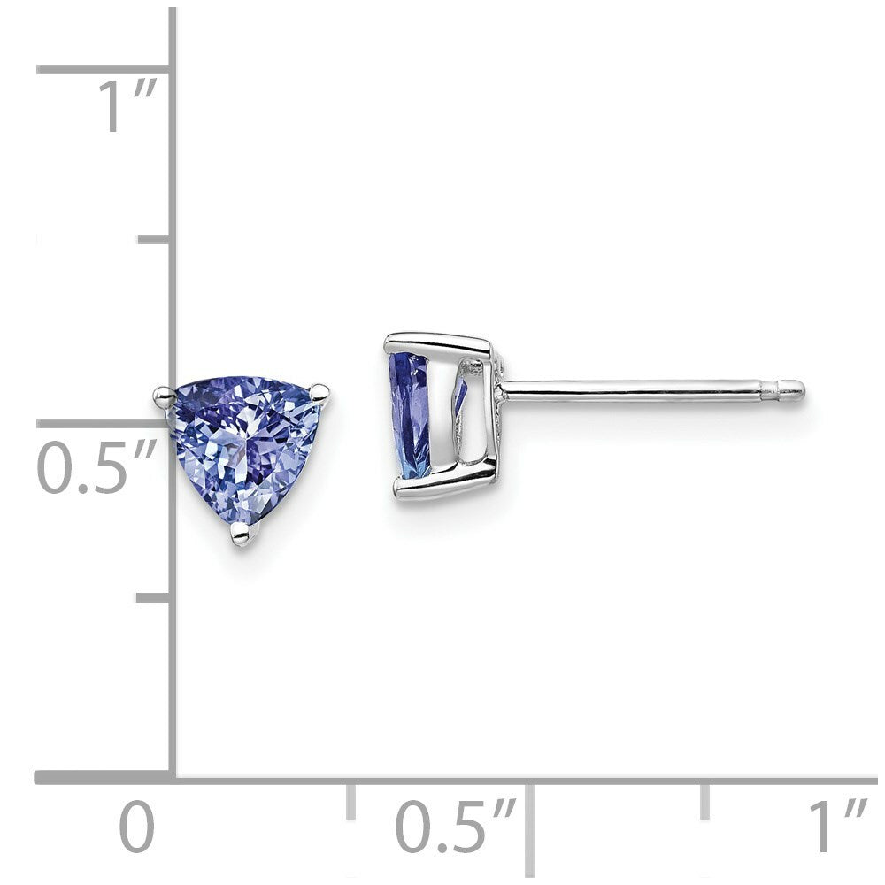 14K White Gold Tanzanite Post Earrings 1.1-Carat tw
