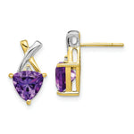 Load image into Gallery viewer, 14K &amp; Rhodium Amethyst and White Topaz Trillion Post Earrings
