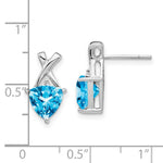 Load image into Gallery viewer, 14K White Gold Blue Topaz and White Topaz Trillion Post Earrings
