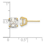 Load image into Gallery viewer, 14K Yellow Gold Polished 7x7 Asscher Cut CZ Studs Post Earrings
