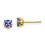 Load image into Gallery viewer, 14K Yellow Gold Tanzanite Earrings 0.7-Carat tw
