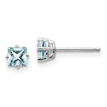 Load image into Gallery viewer, 14K White Gold Aquamarine Earrings 0.6-Carat tw

