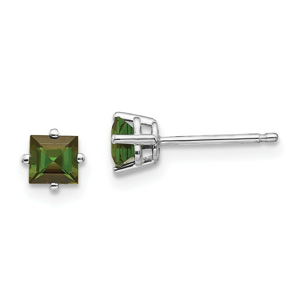 14K White Gold Green Tourmaline Earrings 0.66-Carat tw