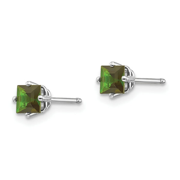14K White Gold Green Tourmaline Earrings 0.66-Carat tw
