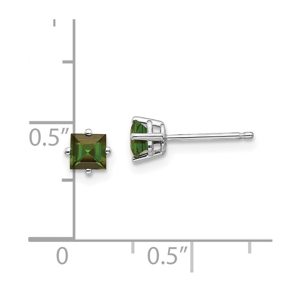 14K White Gold Green Tourmaline Earrings 0.66-Carat tw