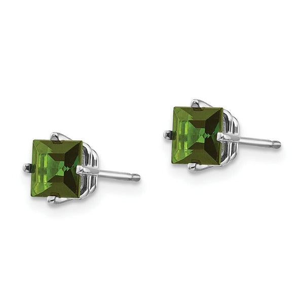 14K White Gold Green Tourmaline Earrings 1.5-Carat tw