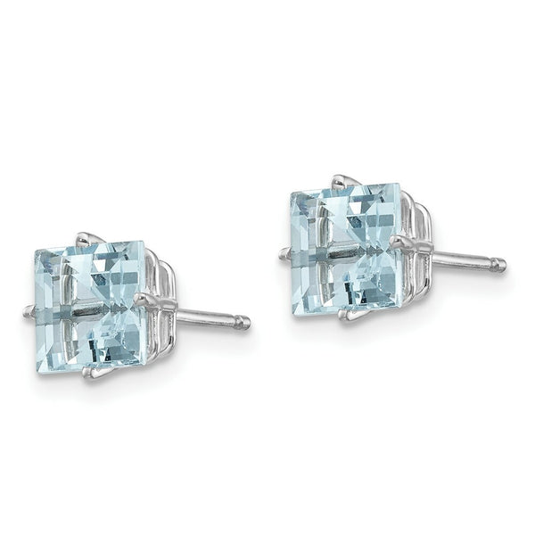 14K White Gold Aquamarine Earrings 2-Carat tw