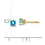 Load image into Gallery viewer, 14K Yellow Gold 4mm Blue Topaz Earrings
