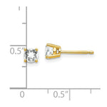 Load image into Gallery viewer, 14K Yellow Gold 4mm Cubic Zirconia Earrings
