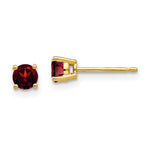 Load image into Gallery viewer, 14K Yellow Gold 4mm Garnet Earrings
