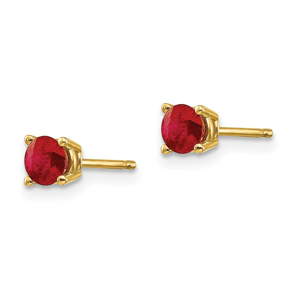 14K Yellow Gold Ruby Post Earrings 0.7-Carat tw
