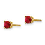 Load image into Gallery viewer, 14K Yellow Gold Ruby Post Earrings 0.7-Carat tw
