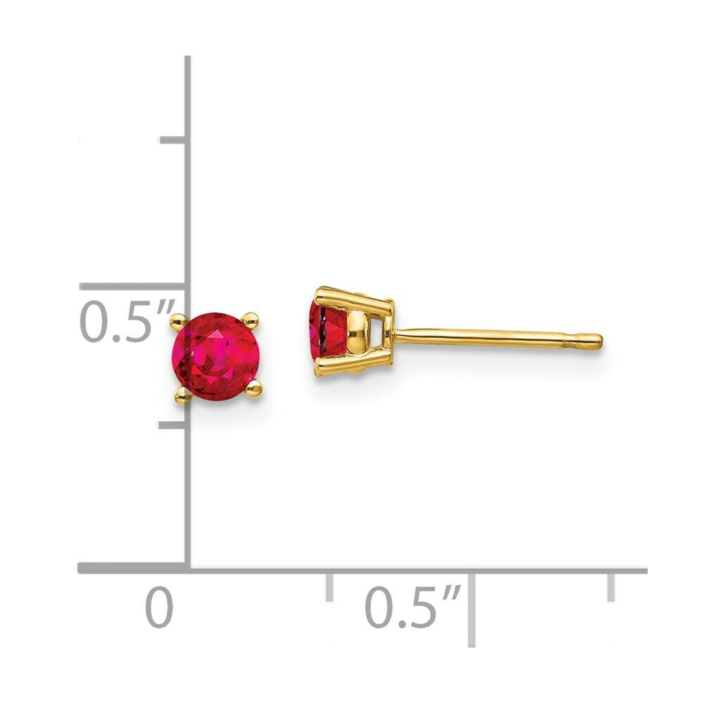 14K Yellow Gold Ruby Post Earrings 0.7-Carat tw