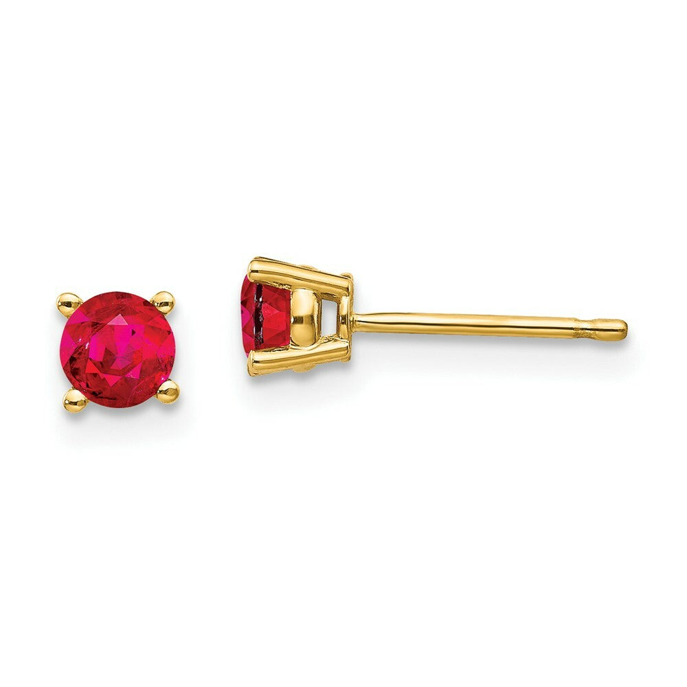 14K Yellow Gold Ruby Post Earrings 0.7-Carat tw