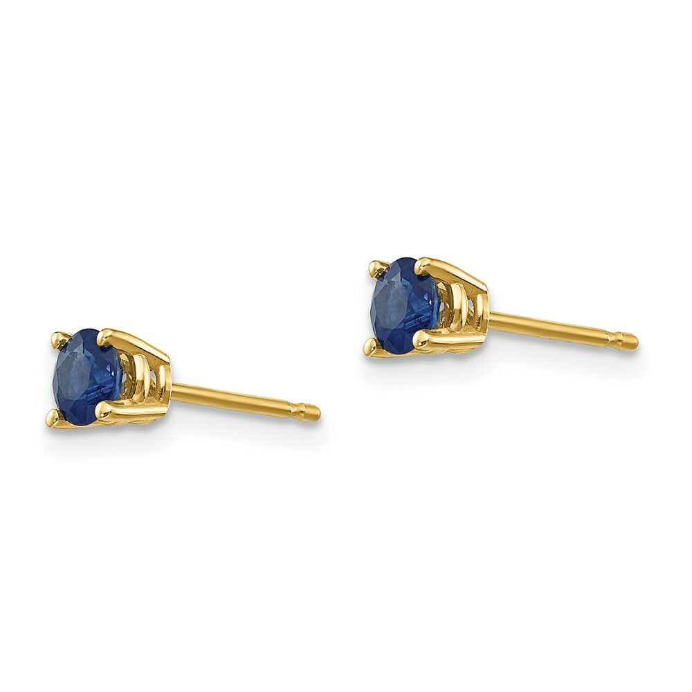 14K Yellow Gold Sapphire Post Earrings 0.7-Carat tw