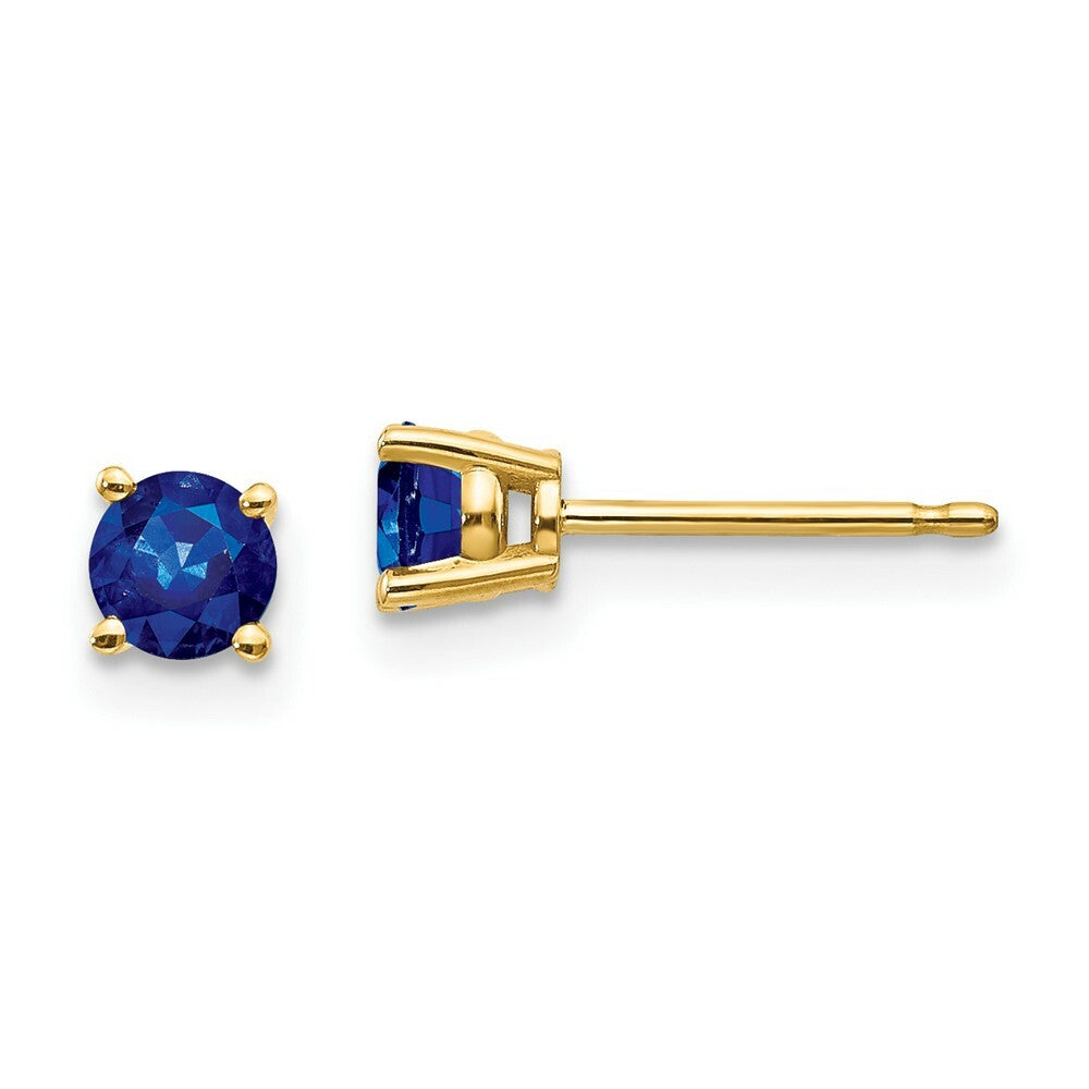 14K Yellow Gold Sapphire Post Earrings 0.7-Carat tw