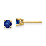 Load image into Gallery viewer, 14K Yellow Gold Sapphire Post Earrings 0.7-Carat tw

