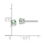 Load image into Gallery viewer, 14K White Gold 4mm Round Green Quartz Earrings
