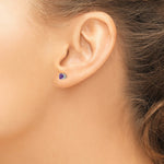 Load image into Gallery viewer, 14k White Gold 4mm Amethyst Earrings
