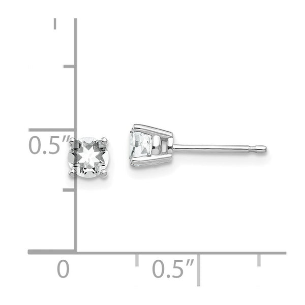 14k White Gold 4mm Cubic Zirconia Earrings