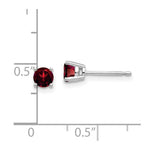Load image into Gallery viewer, 14k White Gold 4mm Garnet Earrings
