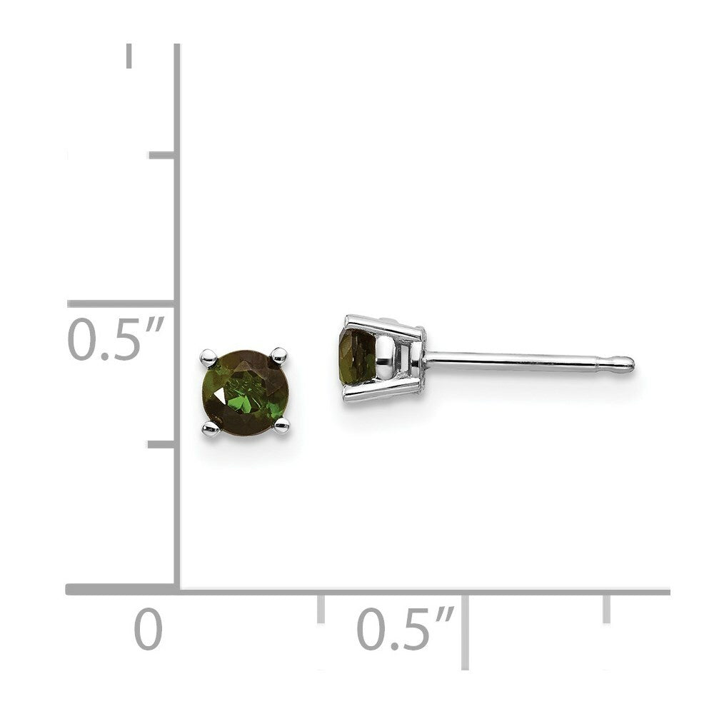 14K White Gold Green Tourmaline Earrings 0.5-Carat tw