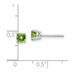 Load image into Gallery viewer, 14k White Gold 4mm Peridot Earrings
