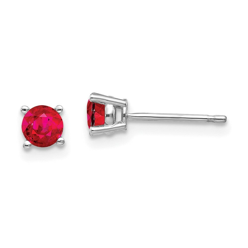 14K White Gold Ruby Earrings 0.7-Carat tw