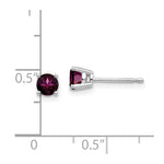 Load image into Gallery viewer, 14k White Gold 4mm Rhodolite Garnet Earrings
