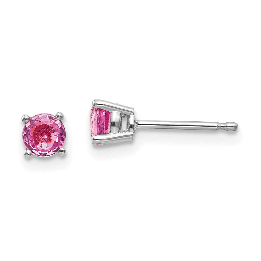 14K White Gold Pink Sapphire Earrings 0.72-Carat tw