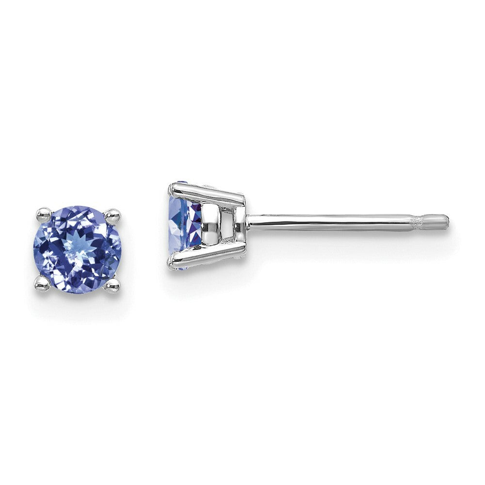 14K White Gold Tanzanite Post Earrings 0.66-Carat tw