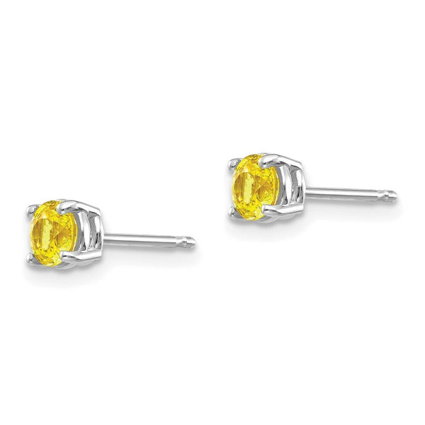 14K White Gold Yellow Sapphire Earrings 0.72-Carat tw