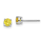 Load image into Gallery viewer, 14K White Gold Yellow Sapphire Earrings 0.72-Carat tw
