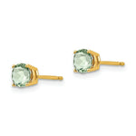 Load image into Gallery viewer, 14K Yellow Gold 5mm Round Green Quartz Earrings
