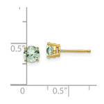 Load image into Gallery viewer, 14K Yellow Gold 5mm Round Green Quartz Earrings
