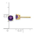 Load image into Gallery viewer, 14K Yellow Gold 5mm Amethyst Post Earrings
