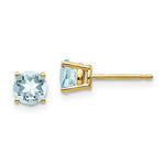 Load image into Gallery viewer, 14K Yellow Gold Aquamarine Post Earrings, 9/10-Carat Gemweight
