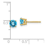 Load image into Gallery viewer, 14K Yellow Gold 5mm Blue Topaz Earrings
