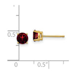 Load image into Gallery viewer, 14K Yellow Gold 5mm Garnet Post Earrings
